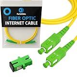 PacSatSales - Fiber Optic Internet Cable - 3ft / 1M SC/APC to SC/APC Single Mode Fiber Optic Cable - 10 Pack - Bulk Contractor Series - Replacement Fiber Patch Cable for ATT Fiber Internet and More