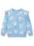 COOLTREE Crewneck Sweatshirt for Girls - Blue & Birds Long Sleeve Pullover Ruffle Trim Tops Size 3T
