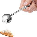 JETKONG Powdered Sugar Shaker Duster Flour Dispenser Shaker with 18/8 Stainless Steel Spring-operated Handle for Sugar Flour and Spices