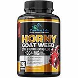 Horny Goat Weed Extra Strength Blend, 120 Capsules, w. Maca, Arginine, Ginseng, Tribulus, Tongkat, Libido, Stamina, Energy Support, Non-GMO Formula, 120 Caps