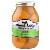 Amish Valley Products Old Fashioned SPICED Peaches Halves Canned Jarred in 32 oz Glass Jar (4 QT Jars - 32 OZ)