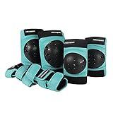 Retrospec Knee Pads, Elbow Pads & Wrist Guards for Men, Women & Kids - Protective Gear for Skateboarding, Roller Skate, Rollerblade, BMX & Scooter - Multi Sport Pad Set - Spring Mint - Adult (15+)