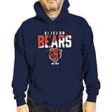 Team Fan Apparel Adult NFL Diagonal Fade Fleece Hooded Sweatshirt - Unisex Tagless - Officially Licensed Football Pullover (Chicago Bears - Navy, Adult Large)