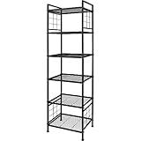 GIOTORENT 6-Wire Standing Storage Shelf, Metal Shelving Unit Pantry Rack for Laundry Kitchen Bathroom Organizer(Black)