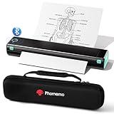 Phomemo Inkless Portable Printer for Travel - Wireless Thermal Printer Compatible with Phone & Laptop, Bluetooth Printers Supports 8.5" X 11" Letter Thermal Paper, Come with Carry Case