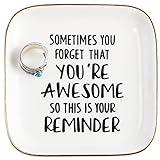 PUDDING CABIN Inspirational Gifts for Women Ring Dish You're Awesome So This is Your Remind Birthday Gifts for Women Unique, Friends Gifts For Women Her Mom Sister Coworker Christmas Gifts