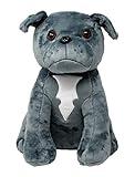 Shelter Pets Stuffed Animals: Magnum - 16" Grey Pitbull Dog Plush Toy - Based on Real-Life Adopted Pets - American Staffordshire Terrier - Benefiting The Animal Shelters They were Adopted from