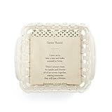 DEMDACO Gather Round Cream 10 x 9 Earthenware Goodie Basket and Hand Towel