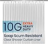 LiBa Bathroom Shower Curtain - Waterproof Plastic Shower Curtain Premium PEVA Non-Toxic with Rust Proof Grommets Clear 10G Heavy Duty Bathroom Accessories 72x84