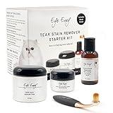 Eye Envy Cat Tear Stain Remover Starter Kit with ProPowder Brush | Stain Solution, Applicator Pads, Stain Powder and Small Applicator Brush | Lasts 30-45 Days