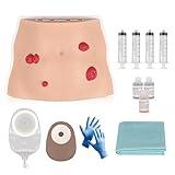 MedEduQuest Ostomy Care Trainer Kit, Realistic Abdominal Stoma Model with 4 Stoma Types, Medical Simulation Model for Nursing Students & Patient Care Training