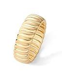 PAVOI 14K Yellow Gold Plated Chunky Statement Ring | Chunky Stackable Wide Band for Women | Size 8