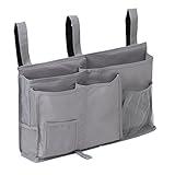 Large Pocket Bedside, Hanging Storage Organizer 8 Pockets for Books,Phones,Tablets,Accessory and TV Remote - Best for Headboards,Bed Rails,Dorm Rooms,Bunk Beds,Apartments,Bathrooms & Travel (Gray)