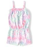 The Children's Place,Baby-Girls,and Toddler Casual Sleeveless Shorts Romper,Pink Blue,6 Months