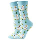wotemlur Fun Colorful Socks Patterned Funky Happy Women Crew Cute Sock Combed Cotton Stockings