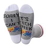 PWHAOO 1 Pair Theater Socks Sorry I Can’t It’s Tech Week Socks Theater Acting Gift Theater Teacher Gift (IT'S TECH WEEK socks)