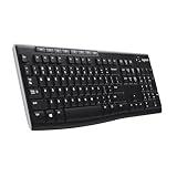 Logitech K270 Wireless Keyboard for Windows, 2.4 GHz Wireless, Full-Size, Number Pad, 8 Multimedia Keys, 2-Year Battery Life, Compatible with PC, Laptop, Black