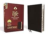 NIV, Life Application Study Bible, Third Edition, Large Print, Bonded Leather, Black, Red Letter, Thumb Indexed