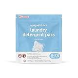 Amazon Basics Laundry Detergent Pacs, Hypoallergenic, Free & Clear, 120 Count (New Packaging)