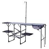 GCI OUTDOOR Master Cook Station | Portable Folding Kitchen Table with Soft Shell Sink, Heat Resistant Tabletop & Telescoping Lanter Pole, Perfect for Camping Trips