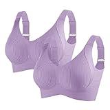 Bras for Women 2 PC No Underwire Full Coverage Sports Bras Seamless Comfortable Bralettes Push up Wireless Underwear