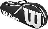 Wilson Advantage II Triple Tennis Racket Bag - Black/White, Holds up to 3 Rackets
