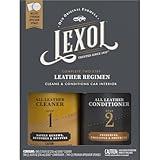 Lexol All Leather Cleaner and Conditioner Kit for Car Seats and Interiors, Couches and Furniture, Shoes and Boots, Baseball Gloves and Horse Saddles, Two 8 oz Bottles and Two Sponges