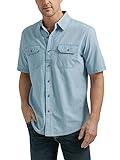 Wrangler Authentics mens Short Sleeve Classic Woven Shirt, Light Chambray, X-Large US