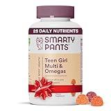 SmartyPants Teen Girl Multivitamin Gummies: Omega 3 Fish Oil (EPA/DHA), Vitamin C, D3, B12, Vitamin A, K & Zinc, Gluten Free, Includes Biotin to Support Hair, Skin & Nails, 120 Count (30 Day Supply)