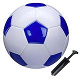 SPDTECH Soccer Ball Size 2 White Blue Suitable for Kids Toddler Boy Gift Training Practice 1-3 Years Old Needle in The Push Stick of Pump