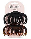 Kitsch Octopus Hair Clips for Women - Large Claw Clips for Thick Hair, Octopus Claw Clip Pack, Large Hair Claw Clips for Thin Hair & Big Hair Clips, Cute Hair Clips for Styling, 2pcs Black & Tortoise