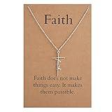 Lcherry Faith Cross Necklace for Women Birthday Religious Christian Baptism Gift Necklace Jewelry for Women