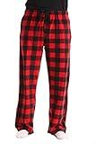 #FollowMe 45902-1A-XXXL Polar Fleece Pajama Pants for Men/Sleepwear/PJs, Red Buffalo Plaid, XXX-Large