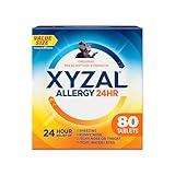 Xyzal 24 Hour Allergy Relief Medicine, Original Prescription Strength Antihistamine, Levocetirizine Dihydrochloride Tablets, 5 mg, 80 Count