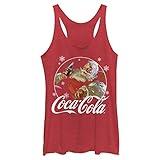 Coca-Cola Cola Santa Women's Racerback Tank Top Red Heather