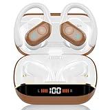 Qecnato Wireless Earbuds, Bluetooth Headphones Ear Buds, IP7 Waterproof Sports Earphones, Brown