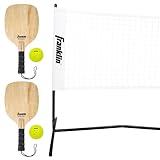 Franklin Sports Half Court Size Pickleball Net by Franklin Pickleball - Includes 10ft Net, (2) Paddles, and (2) X-40 USA Pickleball Approved Pickleballs,Black