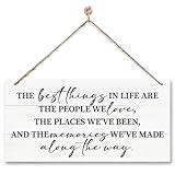 Inspirational Wood Sign, The Best Things in Life Sign, Farmhouse Home Decor, Living Room Decor, Decorative Wooden Plaque Sign, Cafe Shop Decor, Farmhouse Wall Plaque with Hanging Rope