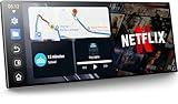 Volam 10.25'' Carplay Screen for car with Netflix YouTube and Backup Camera for iPhone Android Auto Upgraded Wireless AI Video Entertainment BOX Built-in Apps Voice Control GPS for iOS 10+ Android 11+