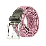 Canvas Elastic Fabric Woven Stretch Multicolored Braided Belts LightPink-2XL