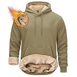 TACVASEN Sweatshirts for Men Fashion Hoodies Men Pullover Sweatshirts Fleece Lined Hoodie Men Athletic Hoodie for Men Plain Hoodie Khaki