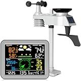 Gevanti 10-in-1 Weather Station Wireless,Thermometer,Humidity,Air Pressure,Rain Gauge,Dew Point,Wind Speed/Direction,Moon Phase,Forecast,Alarm,Chart