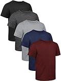 QWE 5 Pack Boys Shirts Youth Dry Fit Shirts Athletic Short Sleeve T-Shirt Boys' Activewear Tops for Youth Teens 5-18 Years