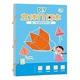 Pull String 3D Geometry Learning Book,Interactive Pull-String Geometry Learning Kit,3D Geometry Learning Book with Braided Rope Design Teach Volume & Surface Area Formulas