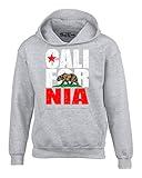 shop4ever California State Flag Bear Hoodie Sweatshirts Medium Sports Grey