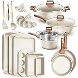 Bakken-Swiss 20-Piece Kitchen Cookware Set – Granite Non-Stick – Eco-Friendly – for All Stoves & Oven-Safe