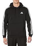 adidas Men's Essentials Fleece 3-stripes Hoodie, Black, Medium