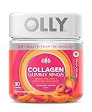 OLLY Collagen Gummy Rings, Supports Skin Elasticity and Firmness, 2.5g Collagen, Clinically-Tested, Peach, 15 Day Supply - 30 Count