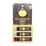 Sun Bum SPF 30 Sunscreen Lip Balm 3 Flavor Variety Pack - Coconut, Banana, Watermelon - Moisturizing Aloe Vera and Vitamin E - Vegan and Cruelty Free - UVA/UVB Lip Protection - 0.15 oz, 3 count