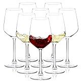 Long Stem Wine Glasses Set of 8, 12oz Clear Red/White for Party, Wedding and Home